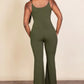 Ribbed sleeveless wide leg jumpsuit