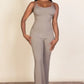 Ribbed sleeveless wide leg jumpsuit