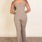 Ribbed sleeveless wide leg jumpsuit