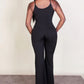 Ribbed sleeveless wide leg jumpsuit