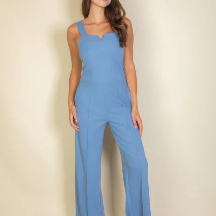 Notched neck cami jumpsuit