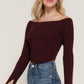 Long flare slv off shoulder sweater