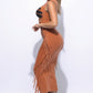 Fringe Cut Out Maxi Dress