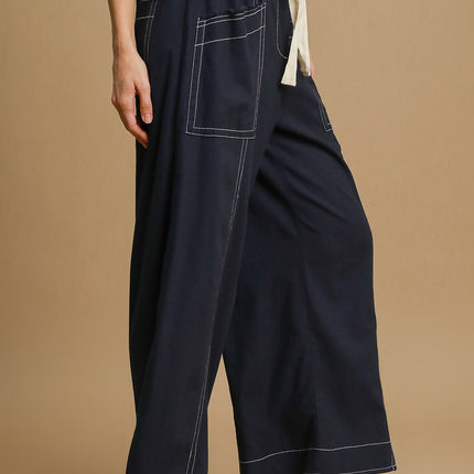 Wide Leg Pull On Pants