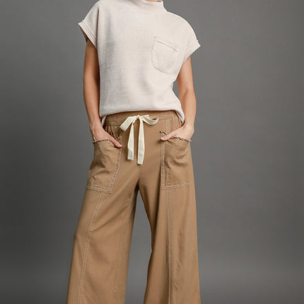 Wide Leg Pull On Pants