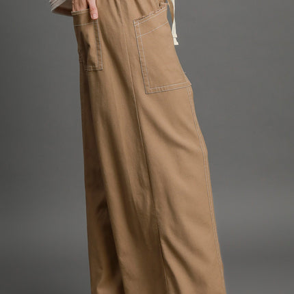 Wide Leg Pull On Pants