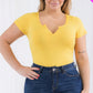 Plus Size Casual Split Neck Solid Short Sleeve Bodysuit