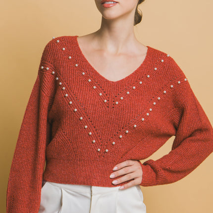 Pearl details sweater