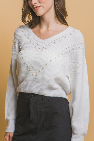 Pearl details sweater