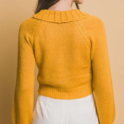 Short collard sweater