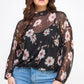 Mesh Floral Ls Top W/cami