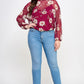 Mesh Floral Ls Top W/cami