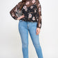 Mesh Floral Ls Top W/cami