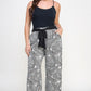 Plisse Palm Print Pants