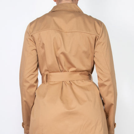 Double-breasted Notch Belted Coat