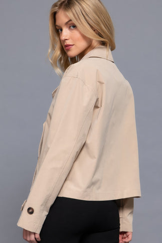 Double Breasted Short Trench Jacket