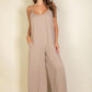 Spaghetti Strap Solid Wide Jumpsuit