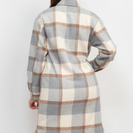 Plaid Buttoned Shacket Coat