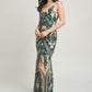 Spaghetti Strap Art Deco Sequins Maxi Dress