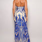 Spaghetti Strap Art Deco Sequins Maxi Dress