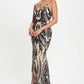 Spaghetti Strap Art Deco Sequins Maxi Dress