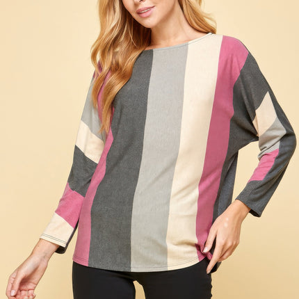 Striped Dolman Sleeves Top