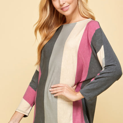 Striped Dolman Sleeves Top