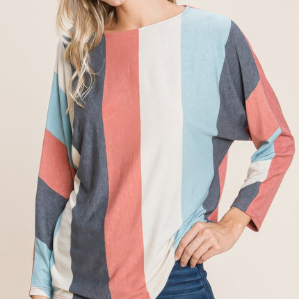 Striped Dolman Sleeves Top