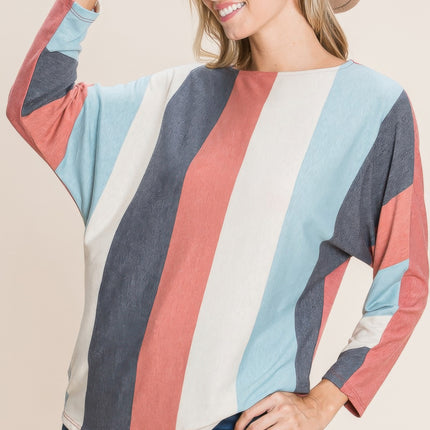 Striped Dolman Sleeves Top