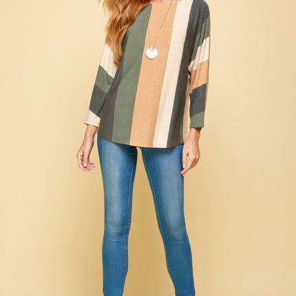 Striped Dolman Sleeves Top