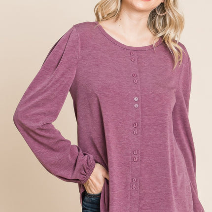 Solid Tr Spandex Long Sleeve Top