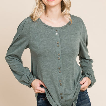 Solid Tr Spandex Long Sleeve Top