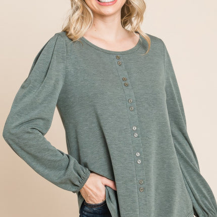 Solid Tr Spandex Long Sleeve Top