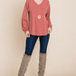 Casual V Neck Basic Long Sleeve Top