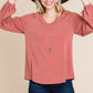 Casual V Neck Basic Long Sleeve Top