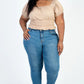 Plus size casual ruched puff sleeve ribbed knit solid top