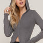 2-way zip closure sweater hoodie cardigan