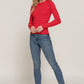 Long slv crew neck stripe sweater