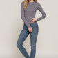 Long slv crew neck stripe sweater