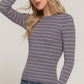 Long slv crew neck stripe sweater