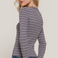 Long slv crew neck stripe sweater