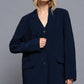 Long slv front button closure blazer