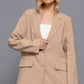 Long slv front button closure blazer