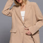 Long slv front button closure blazer