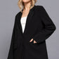 Long slv front button closure blazer