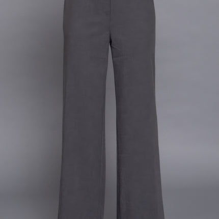 Back elastic straight woven long pants