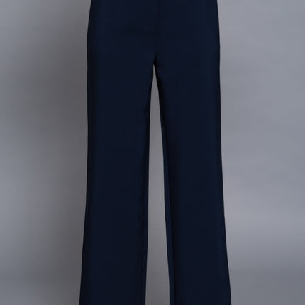 Back elastic straight woven long pants