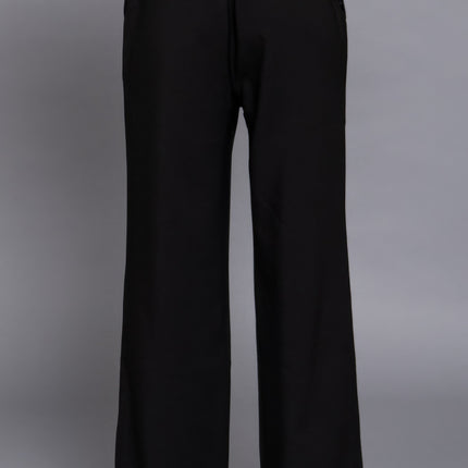 Back elastic straight woven long pants