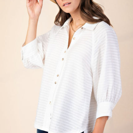 Button down textured woven shirt