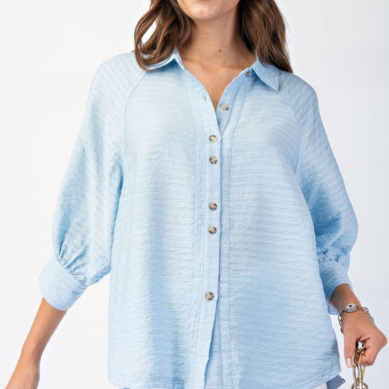 Button down textured woven shirt